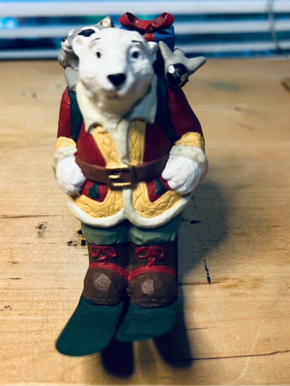 Vtg Coca Cola Polar Bear Collection 1999 Skiing Bear Christmas Ornament